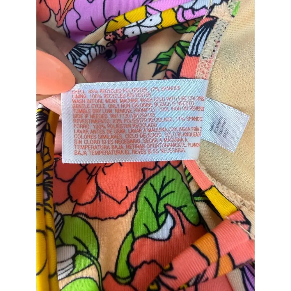 Cat & Jack Girl's Bold Blooms Cutout One Piece Swimsuit XS (4/5)